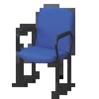 Audi 13 Auditorium Chair by Geeken with Push Back, PU Arm