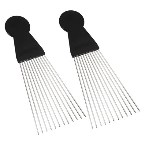 Unique Bargains 2 Pcs Metal Hair Pick Afro Comb for Curly Hair Afro ...