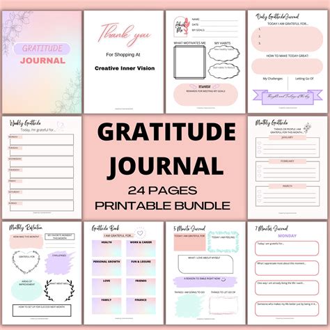 Gratitude journal gratitude workbook gratitude printable daily journal gratitude journal ...