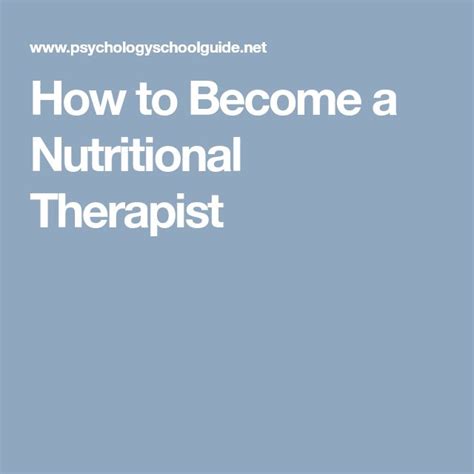 nutritional therapist how to become