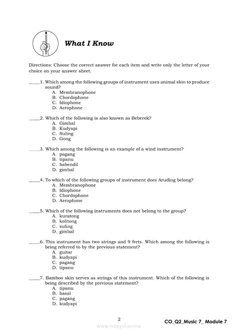 Image result for Music Grade 7 Quarter 2 Module 2 Answer Key