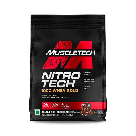 MuscleTech Nitro-Tech 100% Whey Gold 1lbs, 450g (Double Rich Chocolate ...
