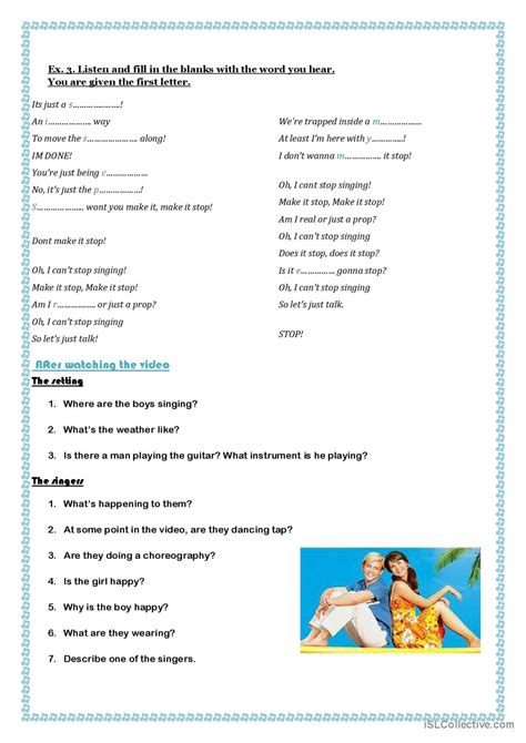 Can't stop singing - Teen Beach Movi…: English ESL worksheets pdf & doc