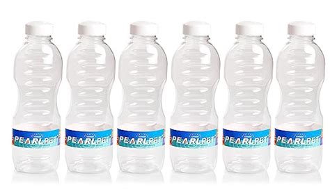 Pearlpet Supreme PET Bottle Set, 1 Litre, Set of 6, Transparent ...