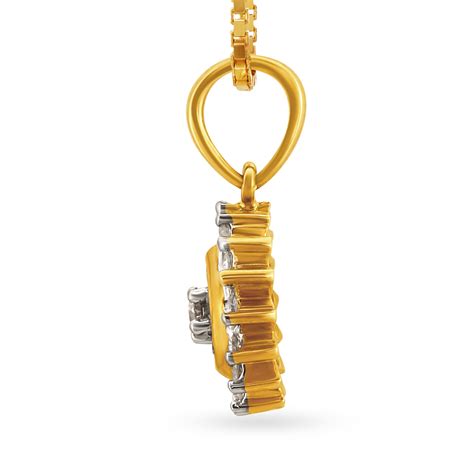 Delicate Floral Gold and Diamond Pendant