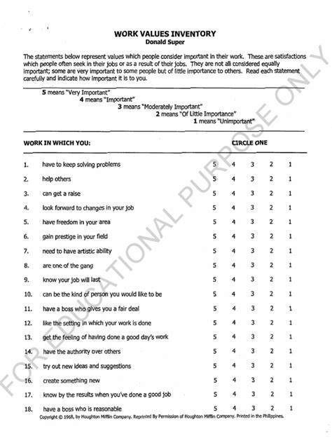 Image result for Work Values PDF