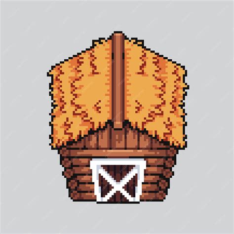 Ilustração de pixel art Barn Barn pixelado Farm Barn pixelado para o ...