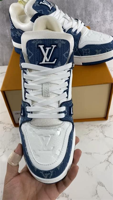 Louis Vuitton LV Trainers Monogram Denim (Blue) | Louis vuitton shoes ...