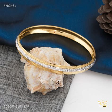 Dual Shade Shining Dot gold plated kada for Men FMGK61 – Freemen®