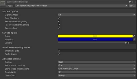 Unity Shader Graph Wireframe 的图像结果