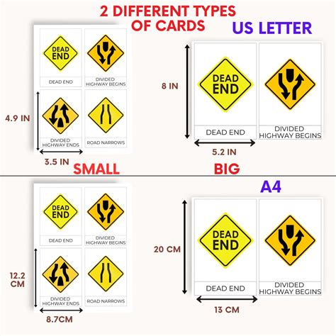 USA Traffic Signs Learning Flashcards Road Test Signs Printable DMV ...