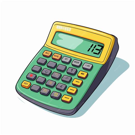 Vibrant Green and Yellow Calculator Illustration | Premium AI-generated vector