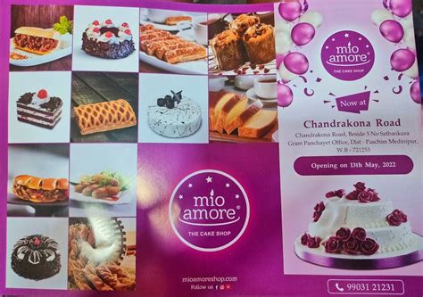 Menu at Mio Amore - The Cake Shop (Chandrakona Road), Chandrakona Road
