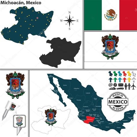 Map of Michoacan, Mexico Stock Vector Image by ©sateda #60184917