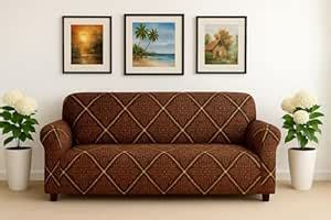 Homerz Premium Universal Elastic fit Sofa Cover Fully Covered, Non-Slip ...