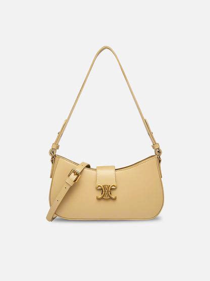 Celine Triomphe Classic Shoulder Bag – Beige Leather – Kasabag.in