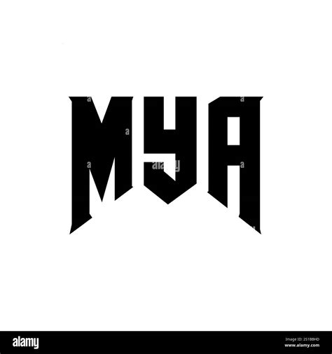 MYA letter logo design for technology company. MYA logo design black and white color combination ...