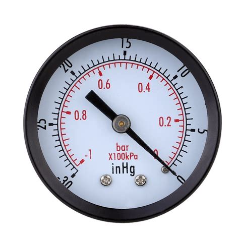 Buy Basage Pressure Gauge - 0 ~ -30inHg 0 ~ -1 bar Dial Air Vacuum ...