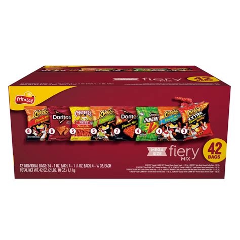 Frito-Lay Fiery Mix, Multi Food Favorites, 42 Count Individual Packets ...