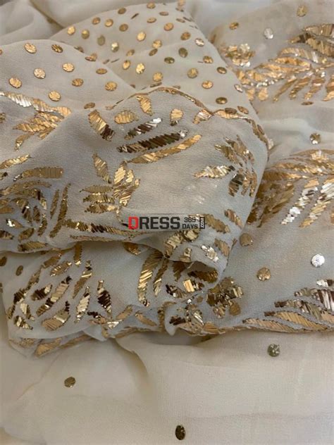 Ivory Pure Georgette Mukaish Anarkali – Dress365days