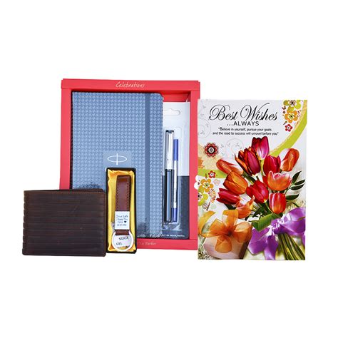 Best Wishes Gift For Men And Boys Set Of Greeting Card - Pen - Wallet ...