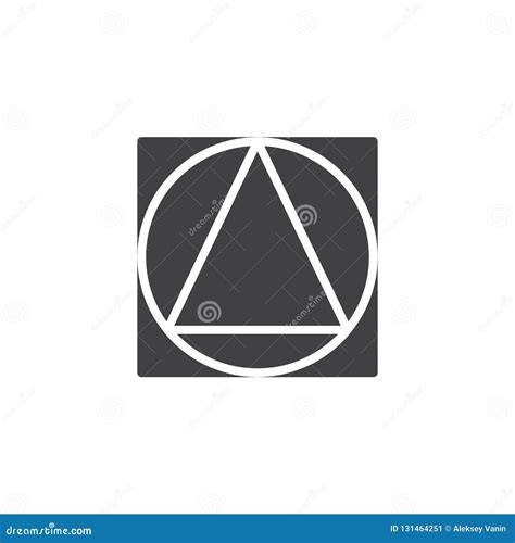 Triangle Inside Circle and Square Geometrical Figure Vector Icon Stock ...