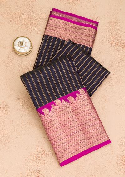 Buy Navy Blue Colour Saree Online – Koskii