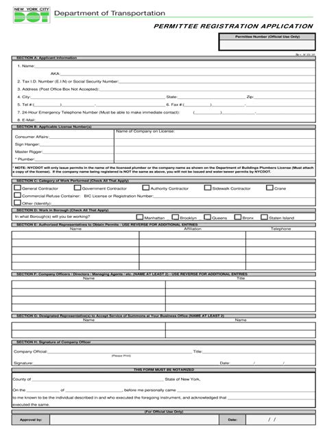 2010 Form NY DOT Permittee Registration Application Fill Online ...