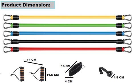 GOCART WITH G LOGO Resistance Bands, Exercise Bands Include 5 Different ...