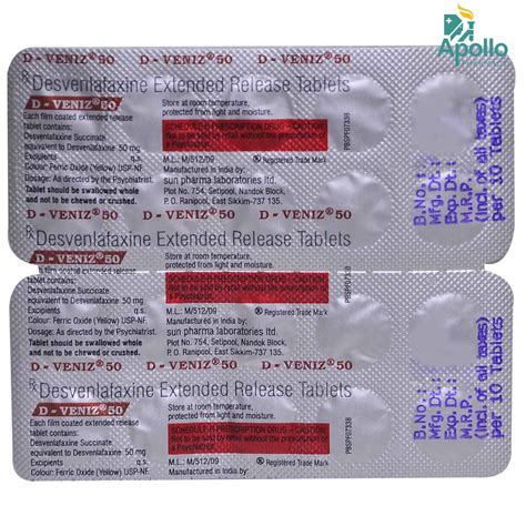 D-Veniz 50 Tablet | Uses, Side Effects, Price | Apollo Pharmacy