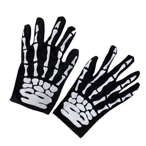 Buy Krystle Men's Cotton Bone Claw Skeleton Full Finger Gloves (Black ...