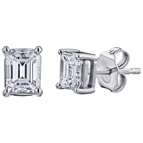 Glamorous 9.58 Carat Total Emerald Cut Diamond Earrings at 1stDibs