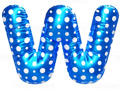 Blue letter W font 3d render 36306563 PNG