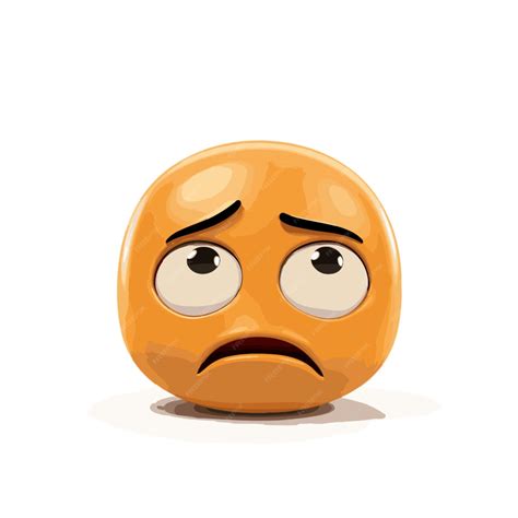 Premium Vector | Sad but relieved face emoji on white background