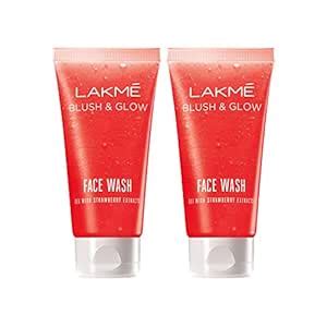 Lakmé Blush and Glow Gel Face Wash, Strawberry, 50g (Pack of 2 ...