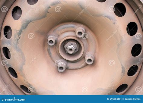 Old Rusty Car Wheels Refinishing Process. Preparing for the Rust ...