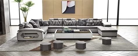 Homeify Carlo 9 Seater Fabric Sofa Set with 4-Puffy Convertible Sofa ...