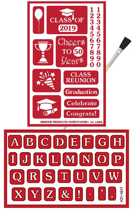 Buy 2 Armour Etch Over N Over Reusable Glass Etching Stencils ...