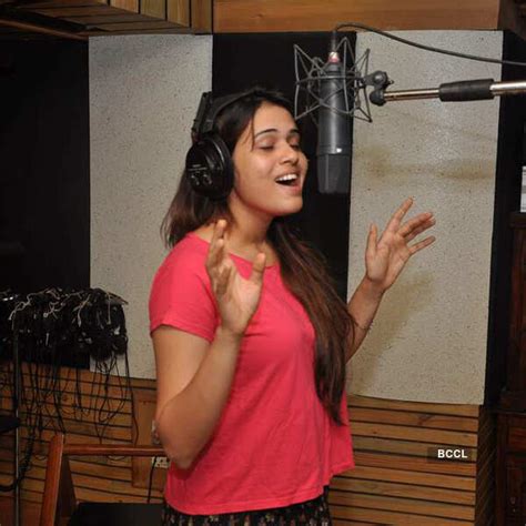 Bollywood singer Shalmali Kholgade during the song recording of ...