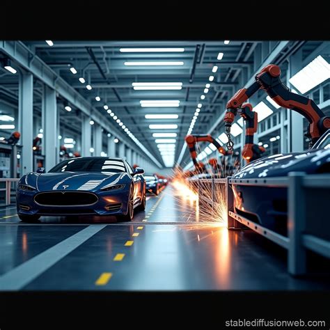 Ultra-Realistic Automotive Manufacturing Facility | Stable Diffusion Online