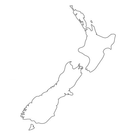 Blank map of New Zealand: outline map and vector map of New Zealand - outline of new zealand