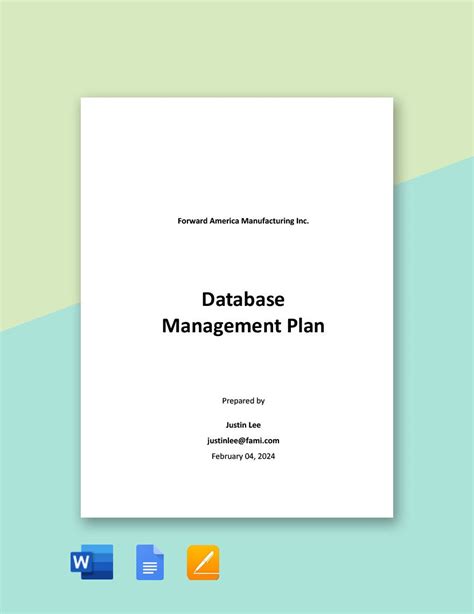 Image result for Data Management Plan Template
