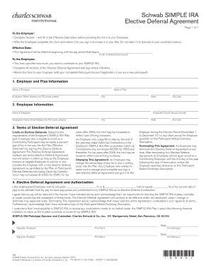 SIMPLE IRA Elective Deferral Agreement - Blank Fillable Template | Fill ...