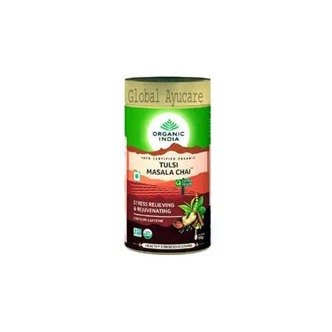 Buy Organic India Tulsi Masala Chai Tin 100 gms | Globalayucare ...