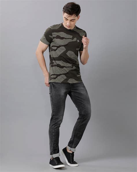 CP BRO Men's Cotton Printed Half Sleeve Slim Fit Round Neck Multicolor