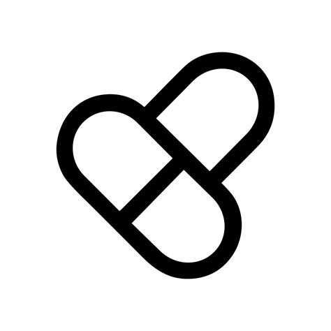 Line Style Interlocking Pill Shape Medical Symbol Icon Graphic 68805351 Vector Art at Vecteezy