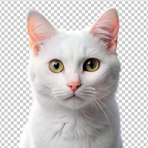 A white cat portrait on transparent background | Premium AI-generated PSD