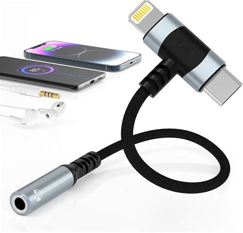 Lightning & USB-C to 3.5 mm Headphone Jack Adapter 2-IN-1 Headphone ...