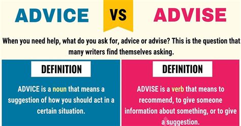 ADVICE Vs ADVISE: Difference Between Advise Vs Advice (with Examples ...