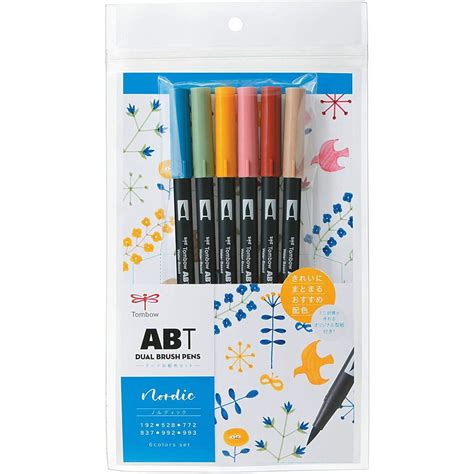 Tombow Dual Brush Pen AB-T - Nordic Set of 6 | Bigger Dreams Co